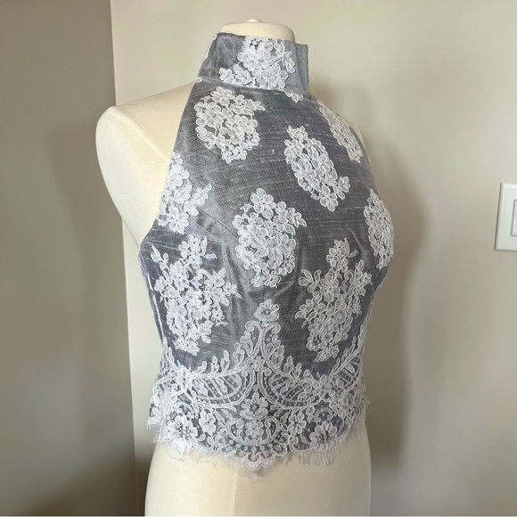 Formal Lace Halter Top - Picture 1 of 7